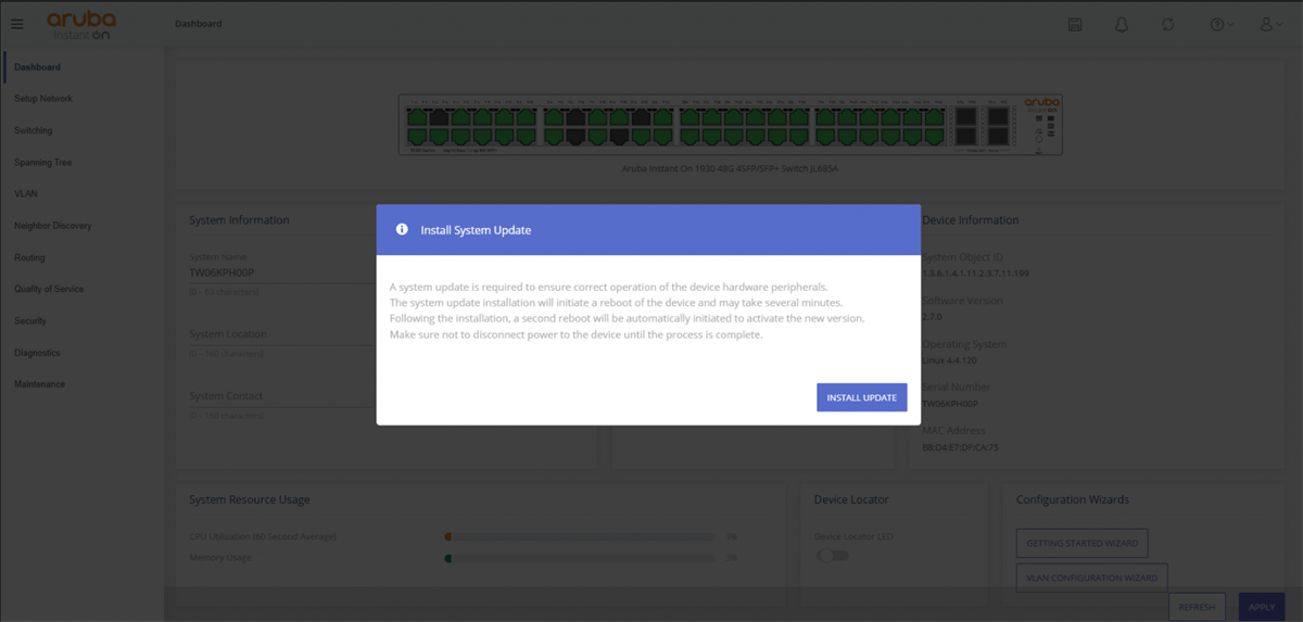 Screenshot of message